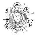 off axis circle around the forearm with words tattoo design idea