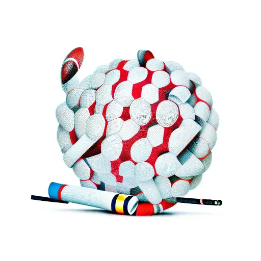 infinite symbol filled with clapboard,football,cinema,music,bike,cigarette tattoo design idea