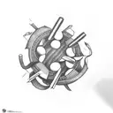 infinite symbol filled with clapboard,football,cinema,music,bike,cigarette tattoo design idea