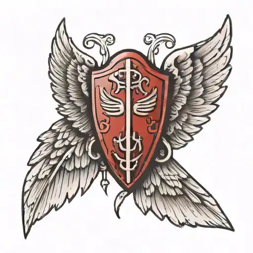 wings with ogham tattoo design idea