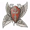 wings with ogham tattoo design idea