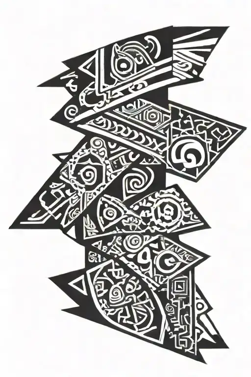 samoan tattoo sleeve and azteca  tattoo design idea