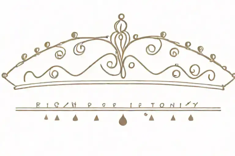 tiara with morse code spelling princess  tattoo design idea