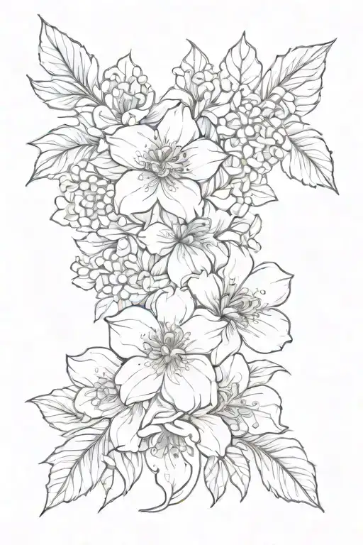 August april december birth flower intertwined tattoo design idea