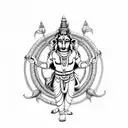 Sri Ram and Hanuman and Krishna and Shiva  tattoo design idea