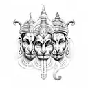 Sri Ram and Hanuman and Krishna and Shiva  tattoo design idea