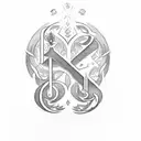 Create me a tattoo with these initials S.M.P.R. and that from the middle of each letter upwards have a bright light blue tattoo design idea