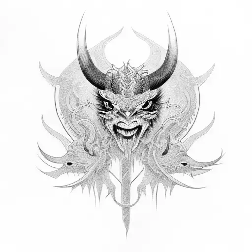 demon emu tattoo design idea