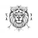 half sleeve forearm with moon, lion, olive tree, horoscope signs of libra, cancer, scorpio and two aquarius tattoo design idea