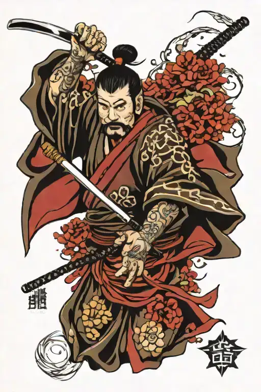 bushido japan samurai tattoo design idea