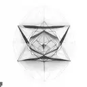 linework minimalistic geometric lines with dna  tattoo design idea