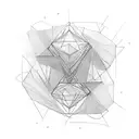 linework minimalistic geometric lines with dna  tattoo design idea