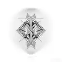 linework minimalistic geometric lines with dna  tattoo design idea