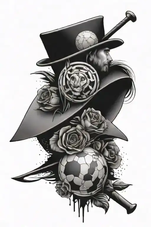 A tattoo design symbolizing the unity of family and sports through a visually striking image tattoo design idea