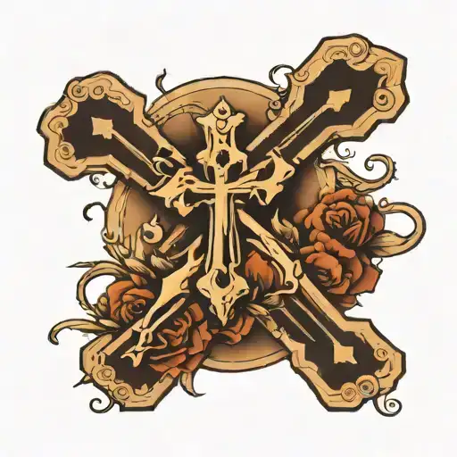 Cross on a hill  tattoo design idea