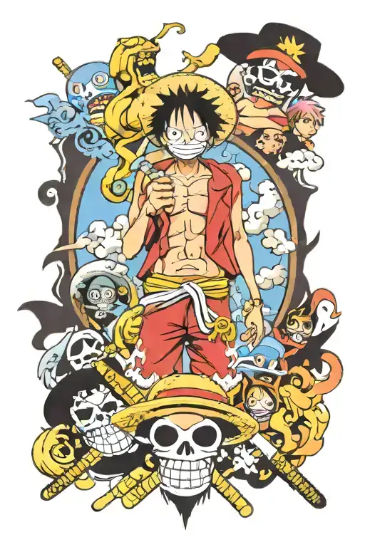 one piece anime tattoo design idea