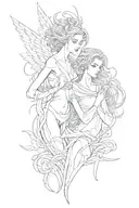 scissoring ladies, inspired by Greek mythology tattoo design idea
