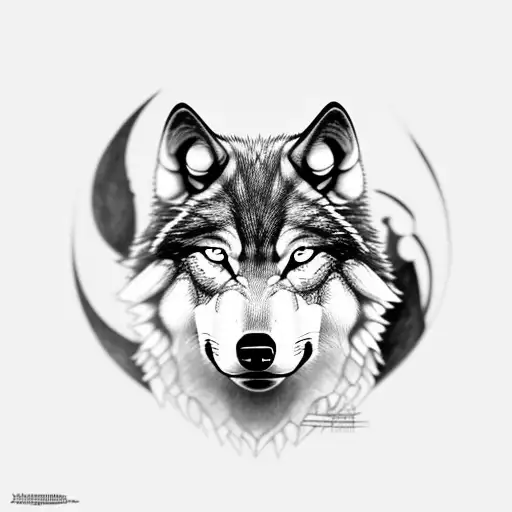 1 good wolf,  1 bad wolf tied up tattoo design idea