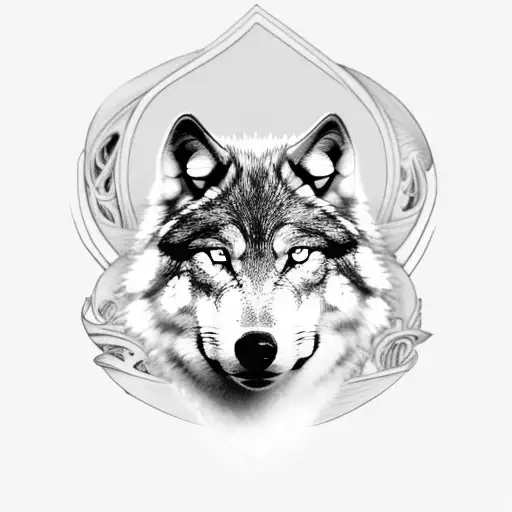 1 good wolf,  1 bad wolf tied up tattoo design idea