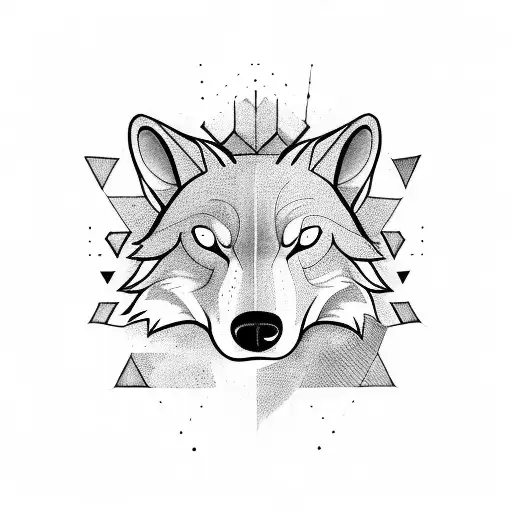 good wolf and a bad wolf tied up tattoo design idea