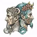 Janus tattoo design idea