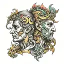 Janus tattoo design idea