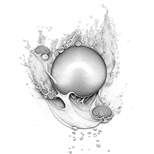 water drop cyan, splash tattoo design idea
