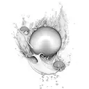 water drop cyan, splash tattoo design idea