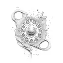 water drop cyan, splash tattoo design idea