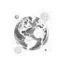 earth planet divided in two by a line that seems like a geologícal fault tattoo design idea