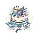 wedding cake tattoo design idea