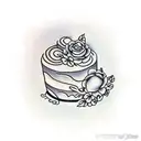 wedding cake tattoo design idea