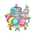 wedding cake tattoo design idea