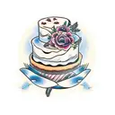 wedding cake tattoo design idea