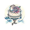 wedding cake tattoo design idea