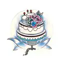 wedding cake tattoo design idea