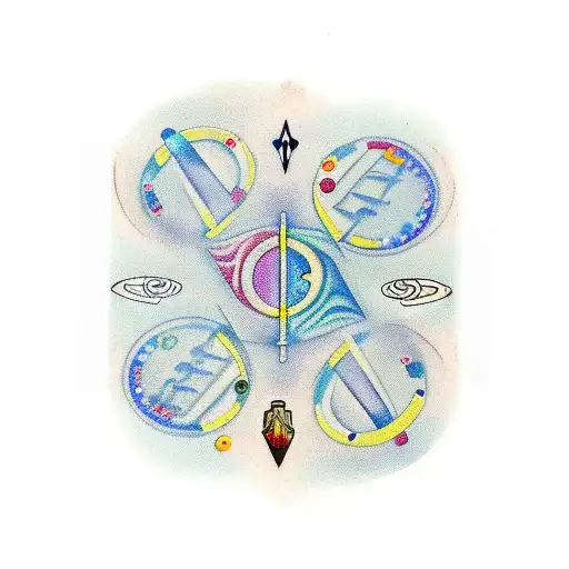 DNA symbol with pond scene in it pack of kools cigarettes  tattoo design idea