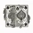 2 ace playing cards spread tattoo design idea