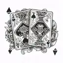 2 ace playing cards spread tattoo design idea