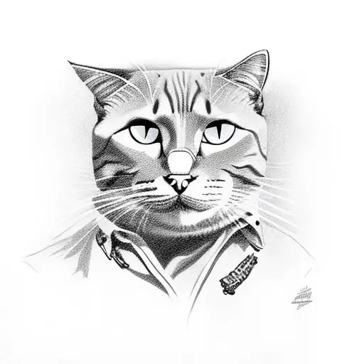 Cat with dallas cowboy star tattoo design idea