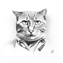 Cat with dallas cowboy star tattoo design idea