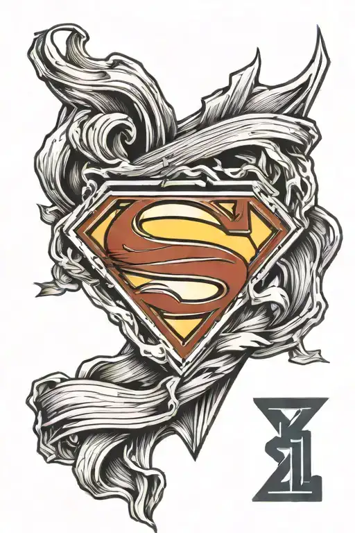superman logo intertwined tattoo design idea