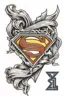 superman logo intertwined tattoo design idea