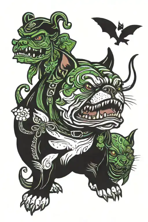 bulldog devil shark magpie hawk shamrock bull tattoo design idea