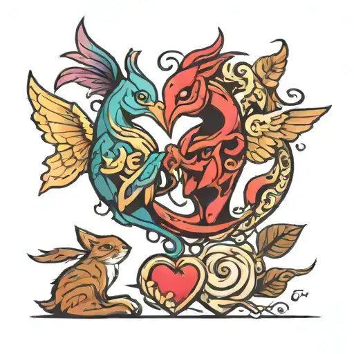 friendship and heartbeat tattoo design idea
