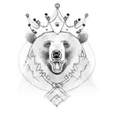 Bear with a crown tattoo design idea