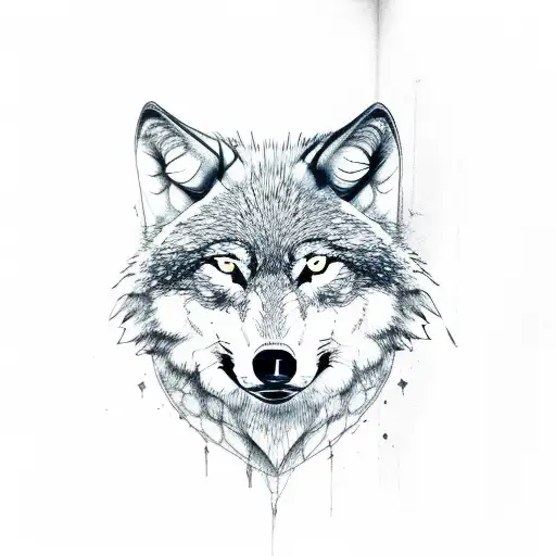 wolf bite wound tattoo design idea