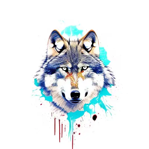 wolf bite wound with spreading infection tattoo design idea