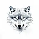wolf bite wound tattoo design idea