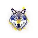wolf bite wound with spreading infection tattoo design idea